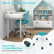 Height-adjustable Ergonomic Kids Chair w/ Wheels Green
