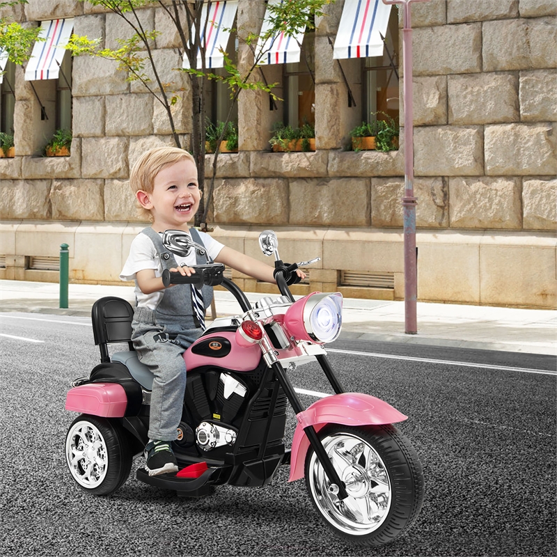 6V Kids Ride On Chopper Motorcycle 3 Wheel Trike Pink