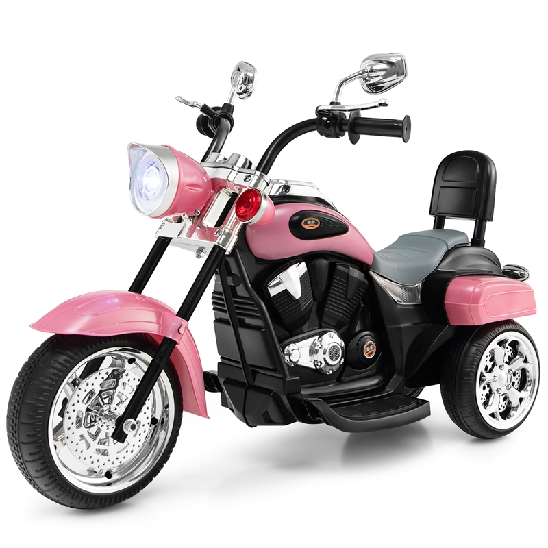 6V Kids Ride On Chopper Motorcycle 3 Wheel Trike Pink