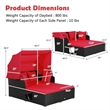 Patio Rattan Daybed Lounge Retractable Top Canopy Red