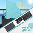 Patio Rattan Daybed Lounge Retractable Top Canopy Turquoise