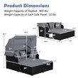 Patio Rattan Daybed Lounge Retractable Top Canopy Gray