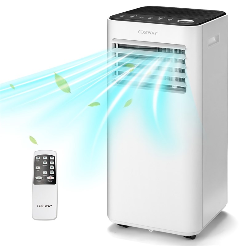 10000 BTU Portable Air Conditioner Cooler with Fan Dehum Sleep Mode White