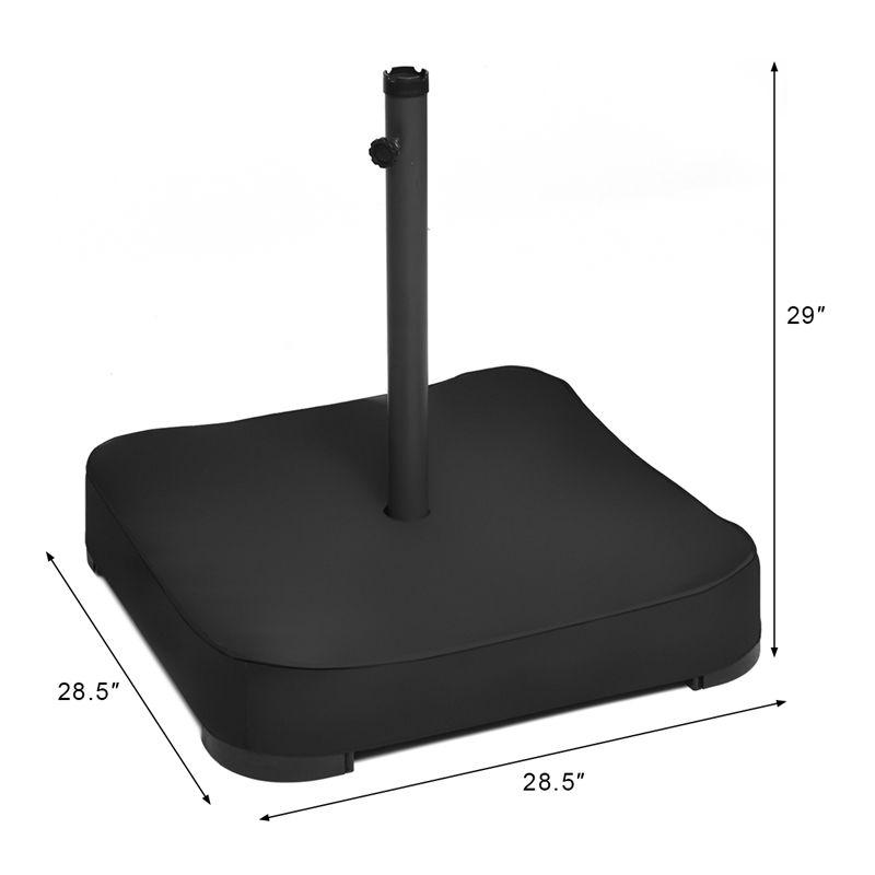 220lb Capacity Fillable Mobile Umbrella Base Heavy Duty Black