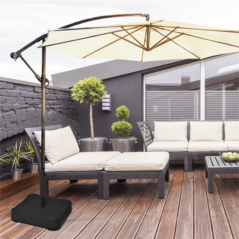 220lb Capacity Fillable Mobile Umbrella Base Heavy Duty Black