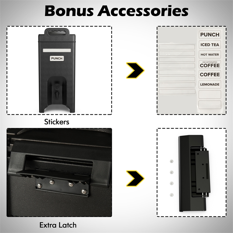 Insulated Beverage Server/Dispenser 5 Gallon Hot Cold Drinks Black