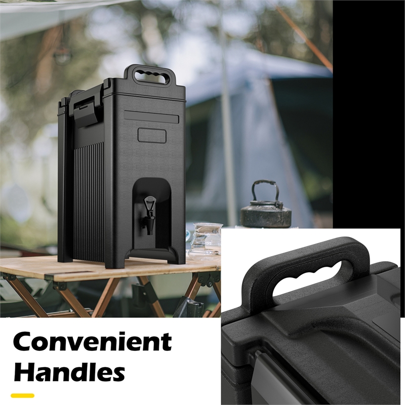 Insulated Beverage Server/Dispenser 5 Gallon Hot Cold Drinks Black