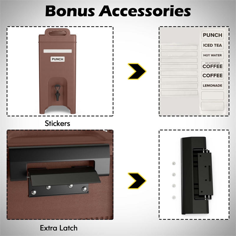 Insulated Beverage Server/Dispenser 5 Gallon Hot Cold Drinks Brown