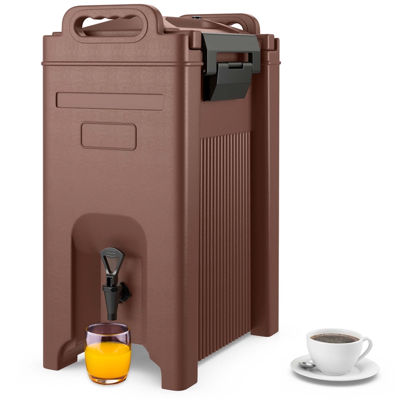 Insulated Beverage Server/Dispenser 5 Gallon Hot Cold Drinks Brown