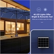 15FT Twin Patio Double-Sided Umbrella 48 Solar LED Lights  Navy