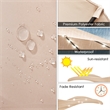 15FT Twin Patio Double-Sided Umbrella 48 Solar LED Lights  Beige