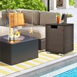 16'' Rattan Propane Tank Holder Cover Hideaway Side Table Brown