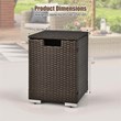 16'' Rattan Propane Tank Holder Cover Hideaway Side Table Brown