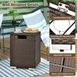 16'' Rattan Propane Tank Holder Cover Hideaway Side Table Brown