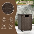 16'' Rattan Propane Tank Holder Cover Hideaway Side Table Brown