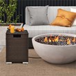 16'' Rattan Propane Tank Holder Cover Hideaway Side Table Brown