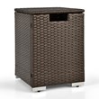 16'' Rattan Propane Tank Holder Cover Hideaway Side Table Brown
