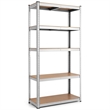 Adjustable 36''x72'' Heavy Duty 5 Level Garage Tool Shelf Silver