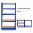 Adjustable 36''x72'' Heavy Duty 5 Level Garage Tool Shelf Navy