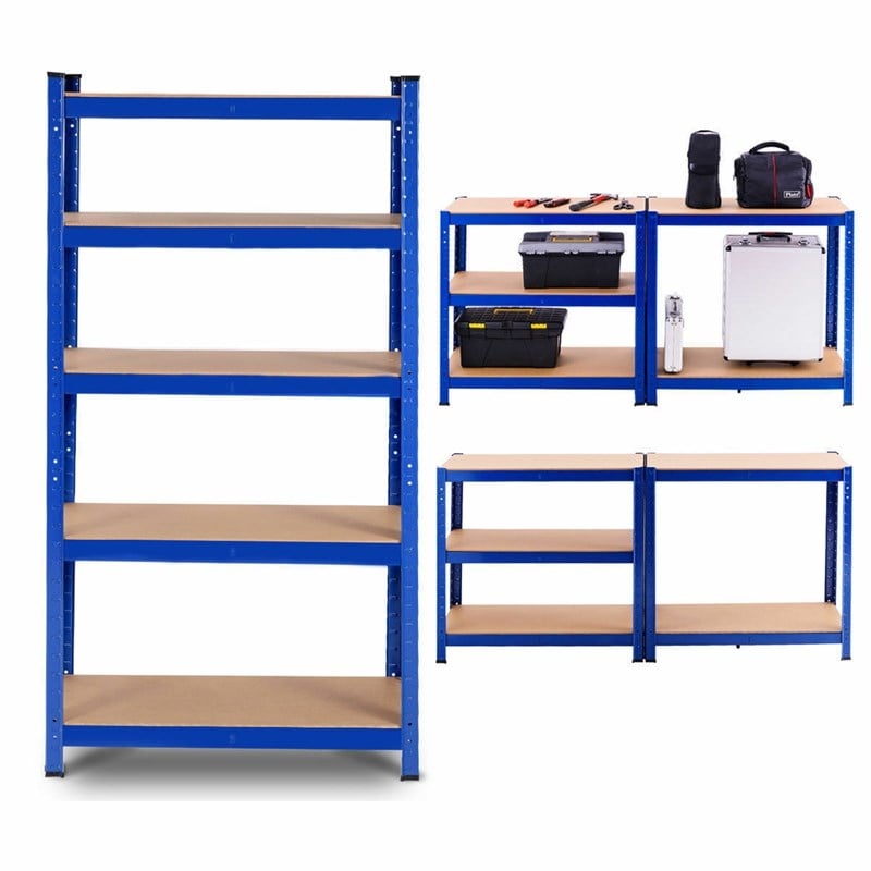 Adjustable 36''x72'' Heavy Duty 5 Level Garage Tool Shelf Navy