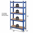 Adjustable 36''x72'' Heavy Duty 5 Level Garage Tool Shelf Navy