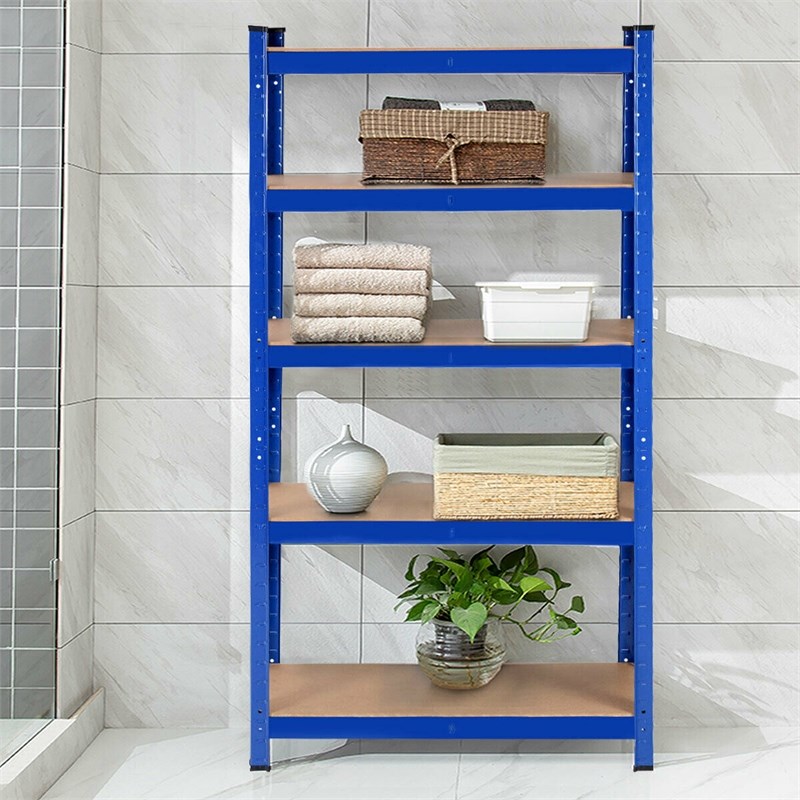Adjustable 36''x72'' Heavy Duty 5 Level Garage Tool Shelf Navy