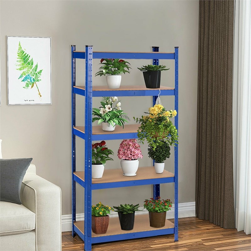 Adjustable 36''x72'' Heavy Duty 5 Level Garage Tool Shelf Navy