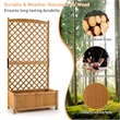 Tall Raised Garden Bed Wooden Planter w/ Trellis for Flower Climbing Orange