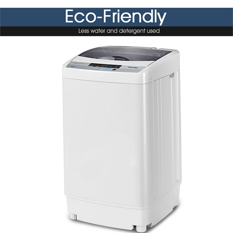 Portable Compact Washing Machine 1.34 Cu.ft Spin Washer Drain Gray