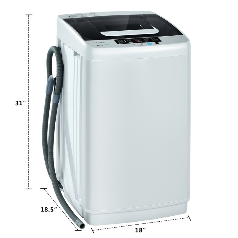 Portable Full-Automatic Laundry Washing Machine 8.8lbs Spin Washer Gray