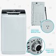 Portable Full-Automatic Laundry Washing Machine 8.8lbs Spin Washer Gray