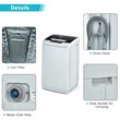 Portable Full-Automatic Laundry Washing Machine 8.8lbs Spin Washer Gray