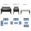4PCS Patio Rattan Furniture Set Conversation Sofa Cushioned Black
