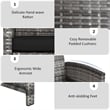4PCS Patio Rattan Furniture Set Conversation Sofa Cushioned Black