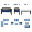 4PCS Patio Rattan Furniture Set Conversation Sofa Cushioned Navy