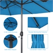 15FT Patio Double Sided Umbrella Crank Garden Blue