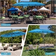 15FT Patio Double Sided Umbrella Crank Garden Blue