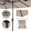 15FT Patio Double Sided Umbrella Crank Garden Beige