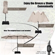 15FT Patio Double Sided Umbrella Crank Garden Beige