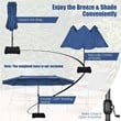 15FT Patio Double Sided Umbrella Crank Garden Navy