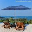 15FT Patio Double Sided Umbrella Crank Garden Navy