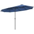 15FT Patio Double Sided Umbrella Crank Garden Navy
