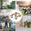Patented Picnic Table with 2 Benches 70'' Dining Table Yellow