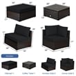 6PCS Outdoor Patio Rattan Furniture Set Sectional Sofa Black
