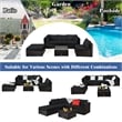 6PCS Outdoor Patio Rattan Furniture Set Sectional Sofa Black
