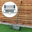 Rolling Garden Lawn Aerator Roller Home Grass Steel Handle Green