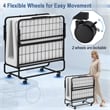 Heavy Duty Foldable Bed Metal Guest Bed Daybed White
