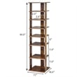7-Tier Shoe Rack Free Standing Shelf Storage Tower Rustic Brown