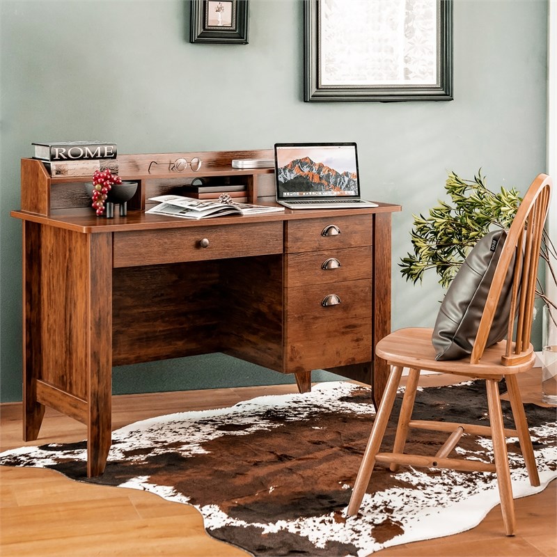 Computer Desk PC Laptop Writing Table Workstation Rustic Brown