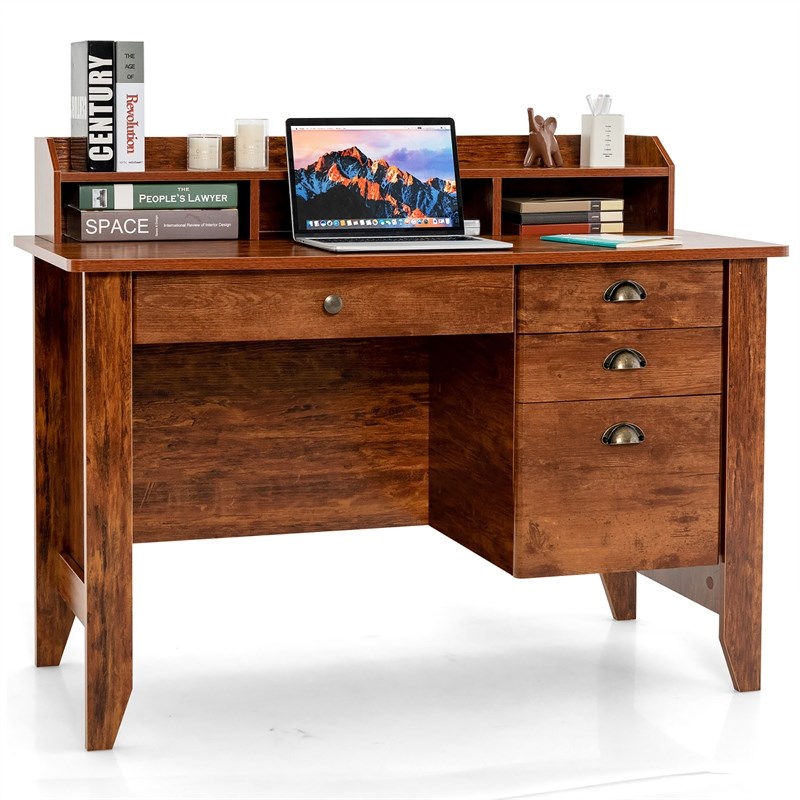 Computer Desk PC Laptop Writing Table Workstation Rustic Brown